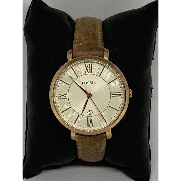 Fossil Jacqueline ES3487 Women's Leather Analog Dial Quartz Wrist Watch XR901 - Picture 1 of 12